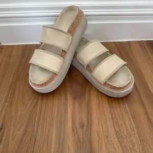 Vince Women's Cream Slide Sandals 8.5